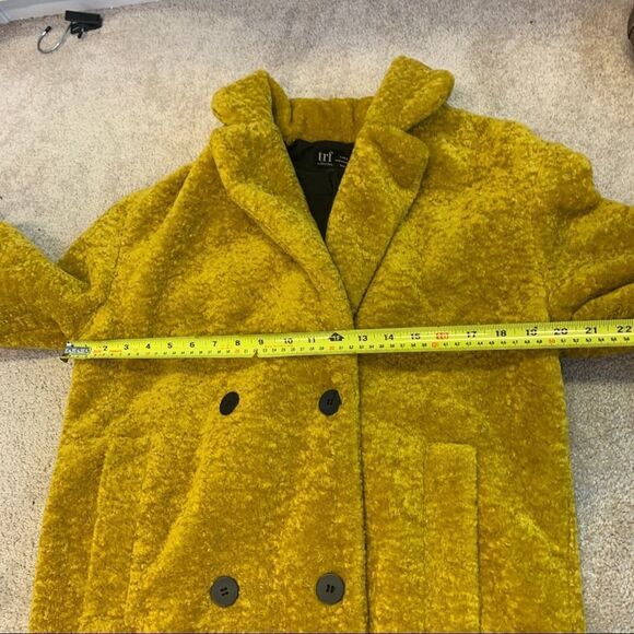 𝅺ZARA NWOT mustard yellow oversized teddy coat size extra small - Picture 13 of 15